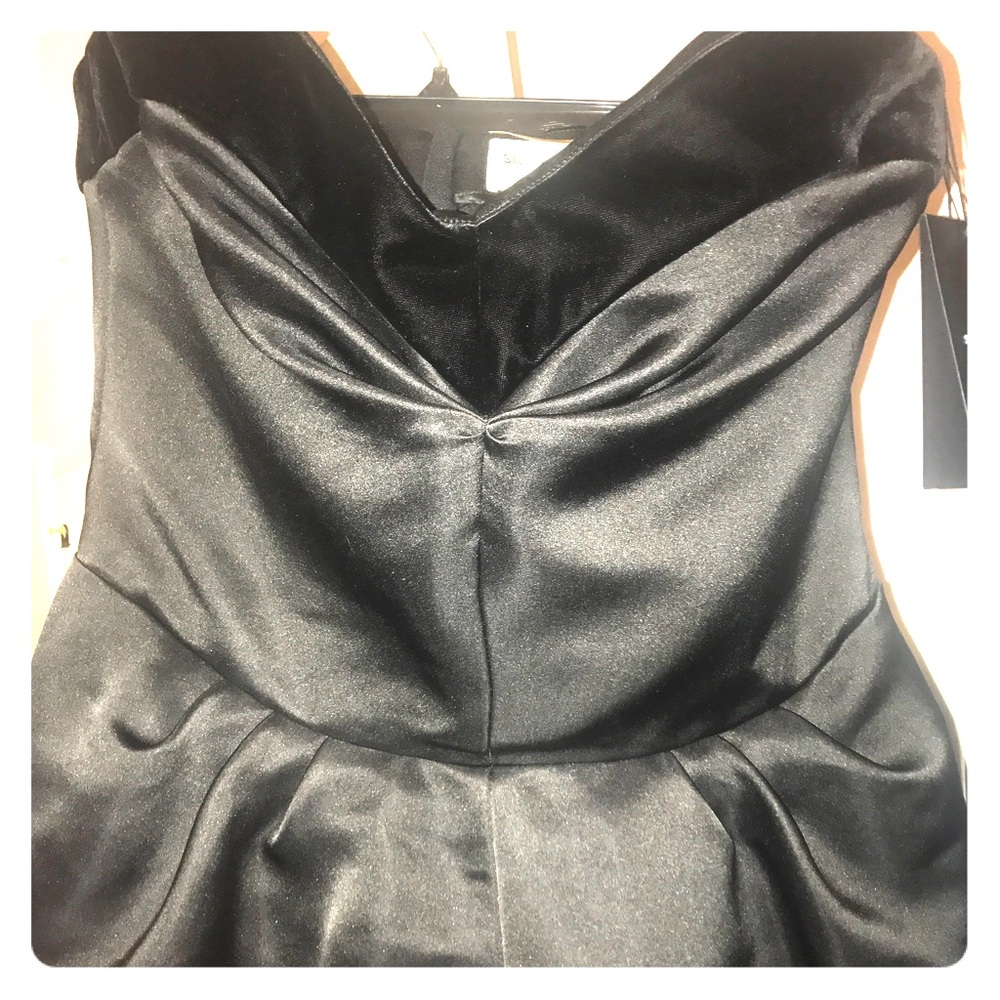 Saint Laurent satin romper with velvet trim